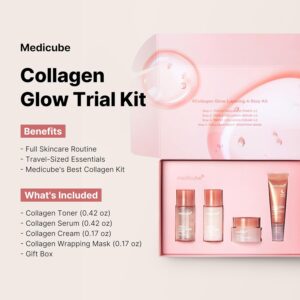 medicube Glass Skin Collagen Trial Kit | Korean Skincare Set and Kit | Stocking Stuffers | Gifts for women and men | Holiday gifts | 4-Step Skincare Set for glowy skin | Travel Size - Image 3