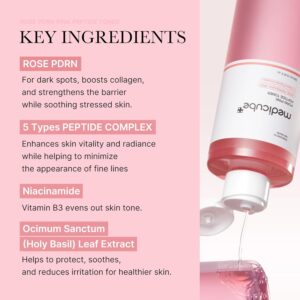 Medicube PDRN Pink Peptide Toner I Pink Glow Toner for Skin Boosting, Soothing and Calming, Uneven Skin Tone, Rose PDRN & Peptide & Niacinamide, Korean Skin Care (250ml / 8.45 fl. oz.) - Image 3